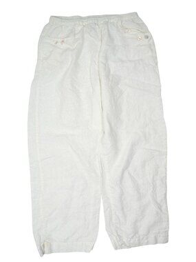 Deiji Studios Linen Square Pocket Pant in White
